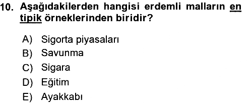 Kamu Maliyesi 2015-2016 Ara Sınav - 10. soru