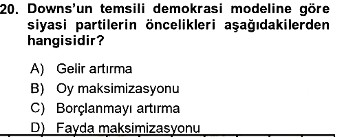 Kamu Maliyesi 2015-2016 Ara Sınav - 20. soru