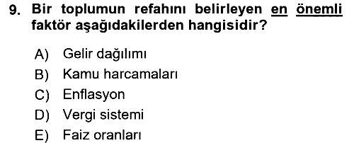 Kamu Maliyesi 2017-2018 Ara Sınav - 9. soru
