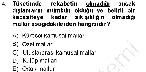 Kamu Maliyesi 2014-2015 Dönem Sonu Sınavı - 4. soru