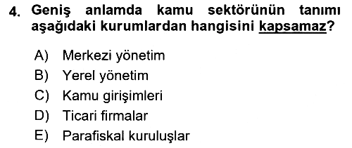 Kamu Maliyesi 2022-2023 Dönem Sonu Sınavı - 4. soru