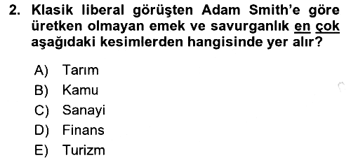 Kamu Maliyesi 2022-2023 Yaz Okulu Sınavı - 2. soru