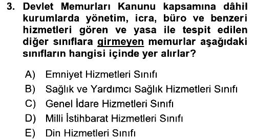 Kamu Personel Hukuku 2017-2018 3 Ders Sınavı - 3. soru
