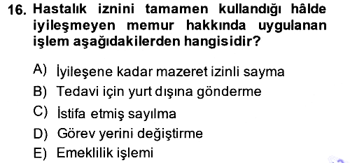 Kamu Personel Hukuku 2014-2015 Ara Sınav - 16. soru