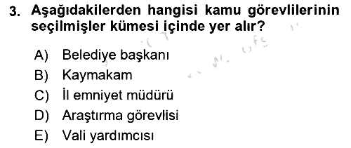Kamu Personel Hukuku 2019-2020 Ara Sınav - 3. soru