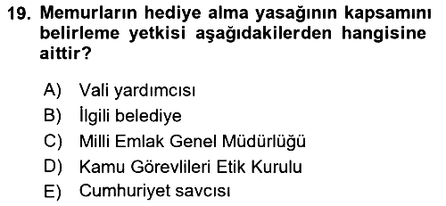 Kamu Personel Hukuku 2019-2020 Ara Sınav - 19. soru