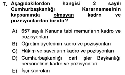 Kamu Personel Hukuku 2021-2022 Ara Sınav - 7. soru