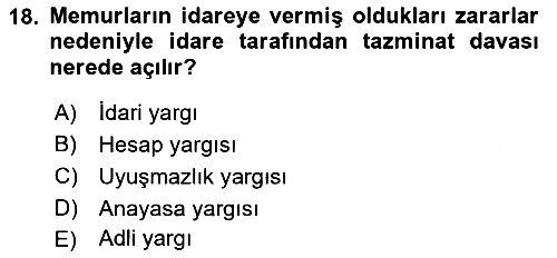 Kamu Personel Hukuku 2021-2022 Ara Sınav - 18. soru