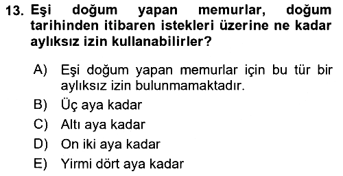 Kamu Personel Hukuku 2022-2023 Ara Sınav - 13. soru