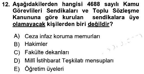 Kamu Personel Hukuku 2025-2026 Ara Sınav - 12. soru