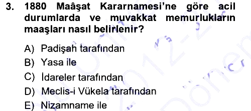 Kamu Personel Hukuku 2012-2013 Dönem Sonu Sınavı - 3. soru