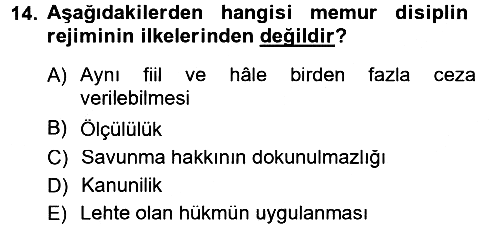 Kamu Personel Hukuku 2012-2013 Dönem Sonu Sınavı - 14. soru