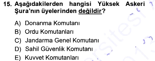 Kamu Personel Hukuku 2012-2013 Dönem Sonu Sınavı - 15. soru