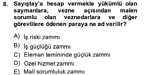 Kamu Personel Hukuku 2014-2015 Dönem Sonu Sınavı - 8. soru