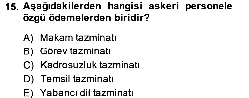 Kamu Personel Hukuku 2014-2015 Dönem Sonu Sınavı - 15. soru