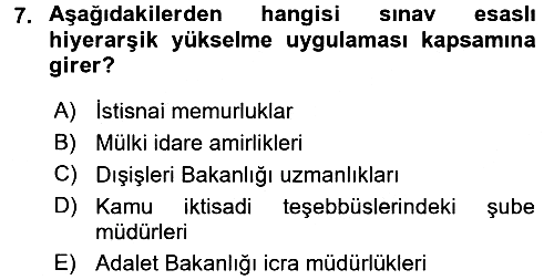 Kamu Personel Hukuku 2015-2016 Dönem Sonu Sınavı - 7. soru