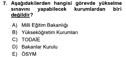 Kamu Personel Hukuku 2017-2018 Dönem Sonu Sınavı - 7. soru