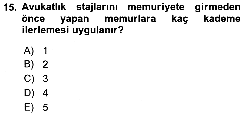 Kamu Personel Hukuku 2023-2024 Dönem Sonu Sınavı - 15. soru