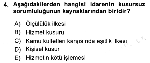 Kamu Personel Hukuku 2024-2025 Dönem Sonu Sınavı - 4. soru