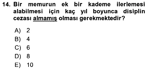 Kamu Personel Hukuku 2025-2026 Dönem Sonu Sınavı - 14. soru
