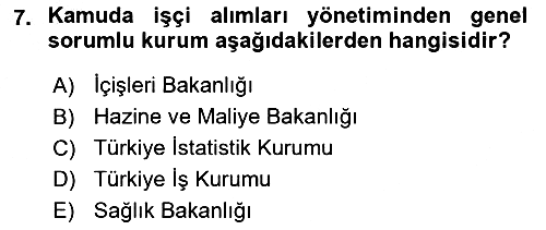Kamu Personel Hukuku 2018-2019 Yaz Okulu Sınavı - 7. soru