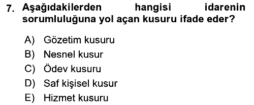Kamu Personel Hukuku 2021-2022 Yaz Okulu Sınavı - 7. soru