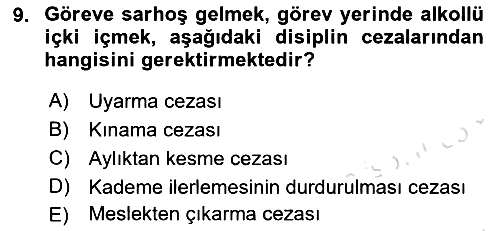 Kamu Personel Hukuku 2022-2023 Yaz Okulu Sınavı - 9. soru