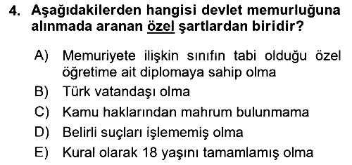 Kamu Personel Hukuku 2023-2024 Yaz Okulu Sınavı - 4. soru