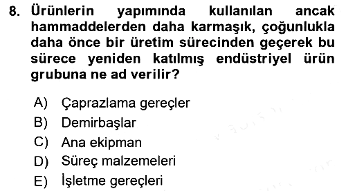 Pazarlama Yönetimi 2017-2018 3 Ders Sınavı - 8. soru