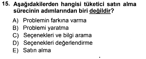 Pazarlama Yönetimi 2012-2013 Ara Sınav - 15. soru