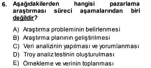 Pazarlama Yönetimi 2013-2014 Ara Sınav - 6. soru