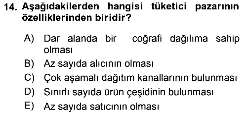 Pazarlama Yönetimi 2017-2018 Ara Sınav - 14. soru