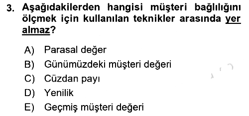 Pazarlama Yönetimi 2022-2023 Ara Sınav - 3. soru