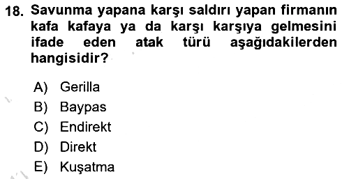 Pazarlama Yönetimi 2023-2024 Ara Sınav - 18. soru