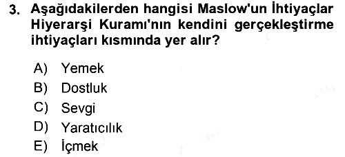 Pazarlama Yönetimi 2017-2018 Dönem Sonu Sınavı - 3. soru