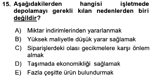 Pazarlama Yönetimi 2017-2018 Dönem Sonu Sınavı - 15. soru