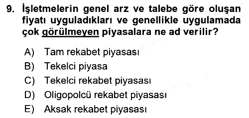 Pazarlama Yönetimi 2018-2019 Dönem Sonu Sınavı - 9. soru