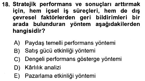 Pazarlama Yönetimi 2024-2025 Dönem Sonu Sınavı - 18. soru