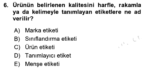 Pazarlama Yönetimi 2024-2025 Yaz Okulu Sınavı - 6. soru