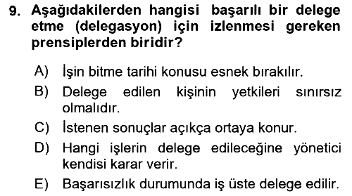 Proje Yönetimi 2022-2023 Dönem Sonu Sınavı - 9. soru