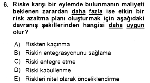 Proje Yönetimi 2023-2024 Dönem Sonu Sınavı - 6. soru