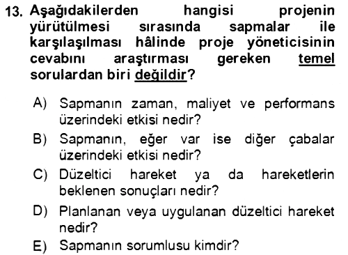 Proje Yönetimi 2023-2024 Dönem Sonu Sınavı - 13. soru