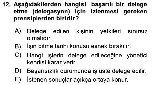 Proje Yönetimi 2025-2026 Dönem Sonu Sınavı - 12. soru