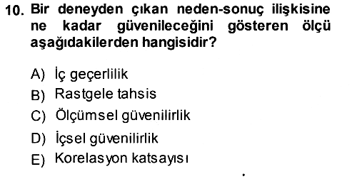Psikoloji 2014-2015 Ara Sınav - 10. soru