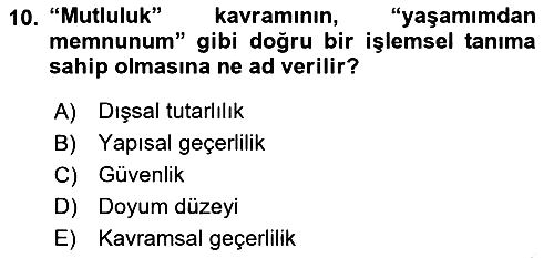 Psikoloji 2021-2022 Ara Sınav - 10. soru