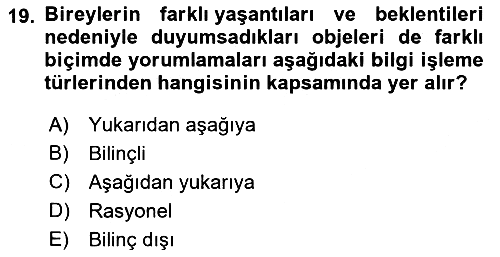 Psikoloji 2023-2024 Ara Sınav - 19. soru