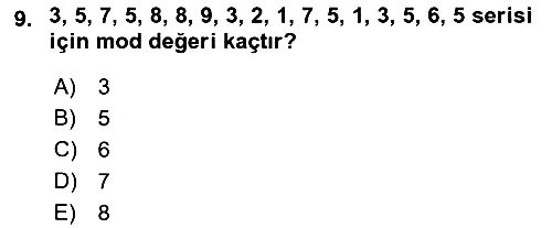 Sağlık Alanında İstatistik 2023-2024 Ara Sınav - 9. soru
