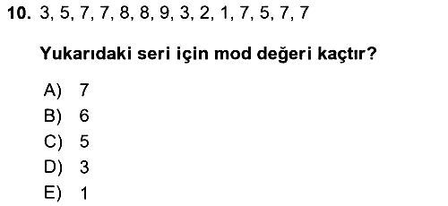 Sağlık Alanında İstatistik 2024-2025 Ara Sınav - 10. soru