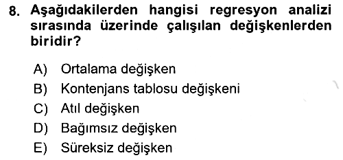 Sağlık Alanında İstatistik 2023-2024 Dönem Sonu Sınavı - 8. soru