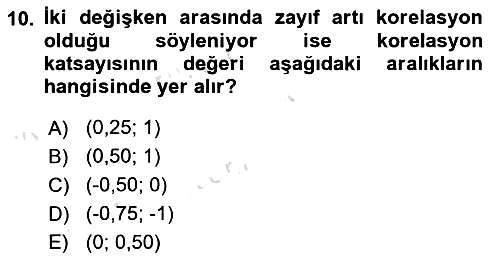 Sağlık Alanında İstatistik 2020-2021 Yaz Okulu Sınavı - 10. soru